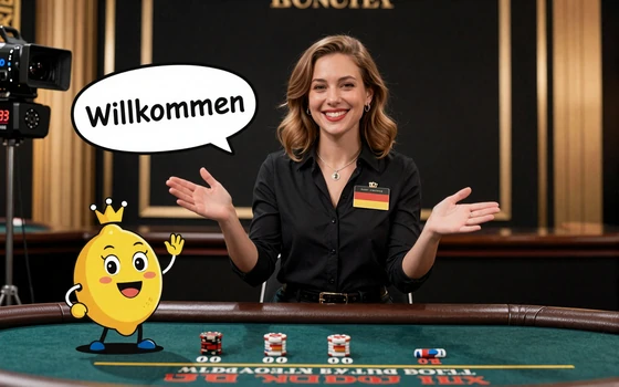 Deutschsprachige Live Casino Dealer im Lemon Casino - Blackjack-Tisch mit deutschem Support